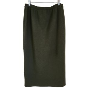 Lucia Women's Green Wool Blend Midi Skirt Size 14